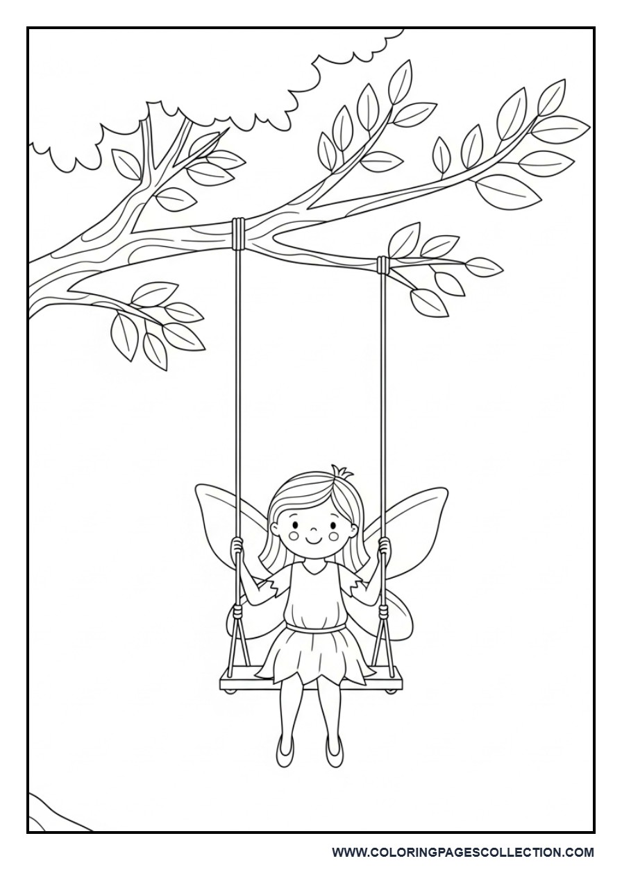 Fairy Swing on Tree Branch