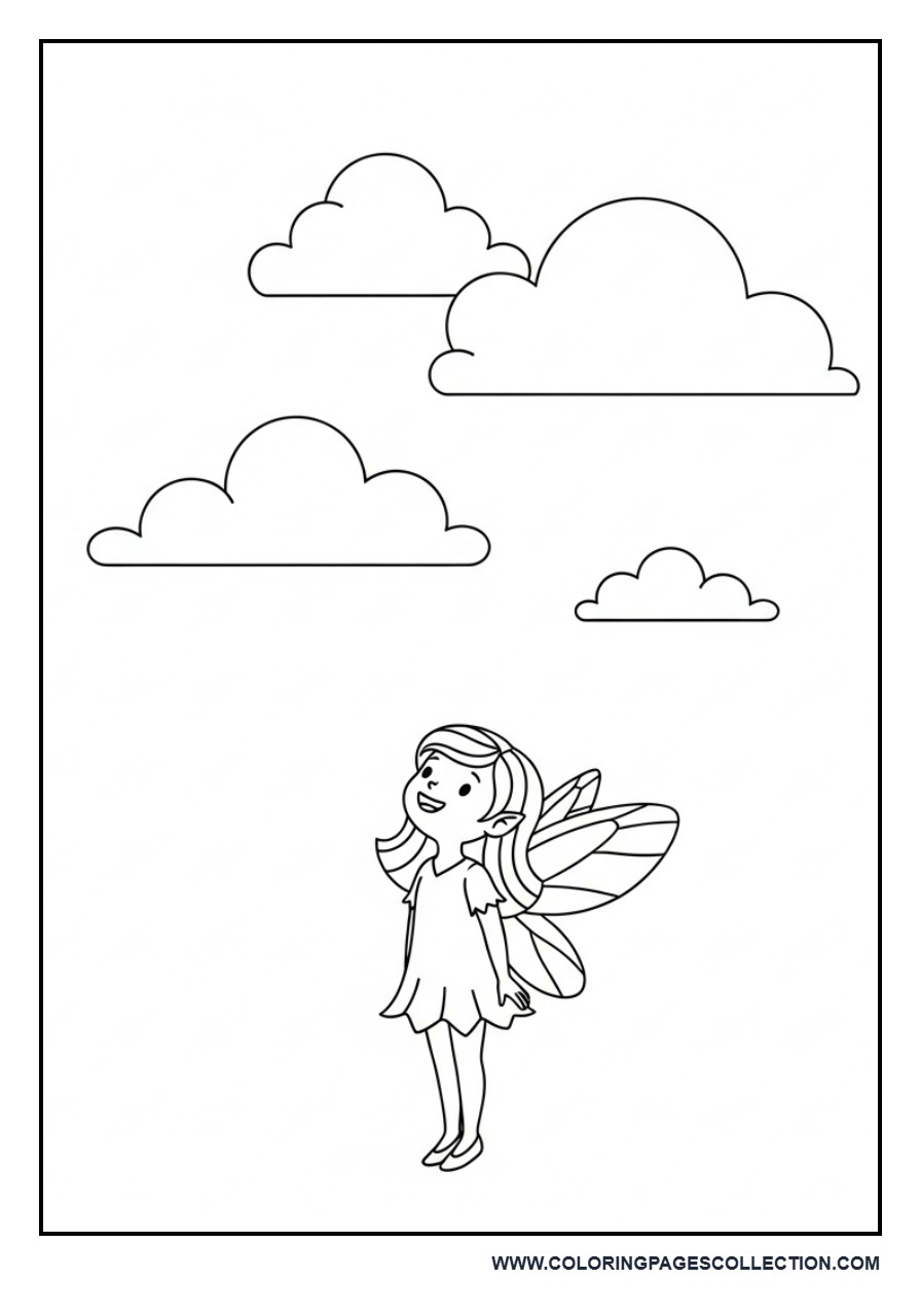 Fairy Under Cloudy Sky