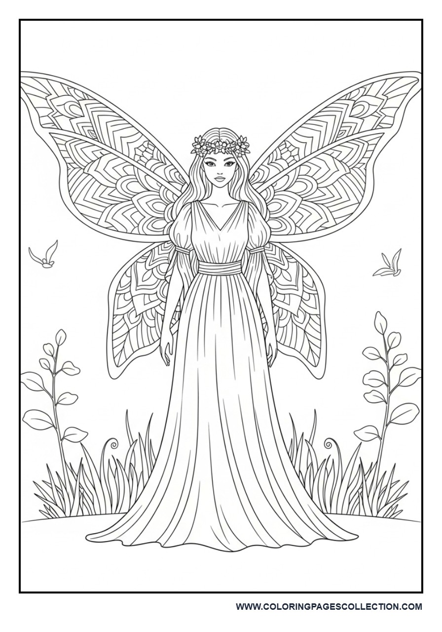 Fairy with Mandala Style Wings
