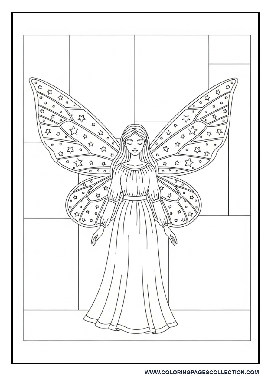 Fairy with Star Pattern Wings