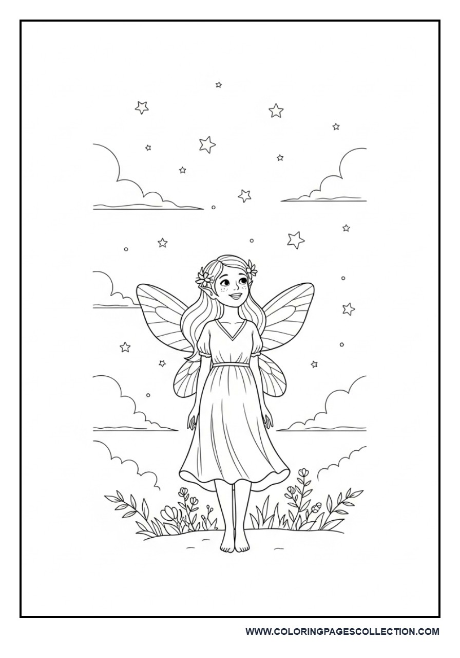 Fairy with Starry Sky