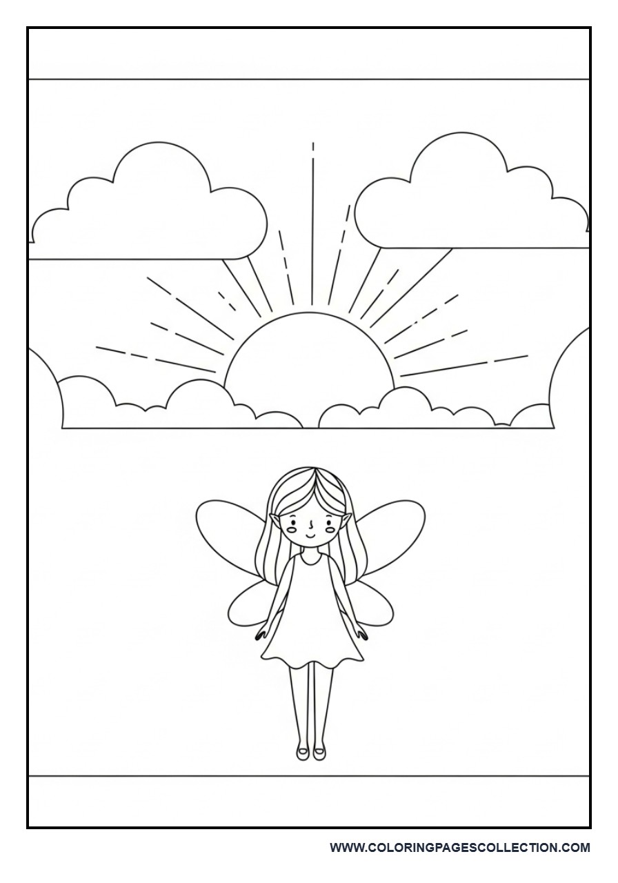 Fairy with Sun and Clouds