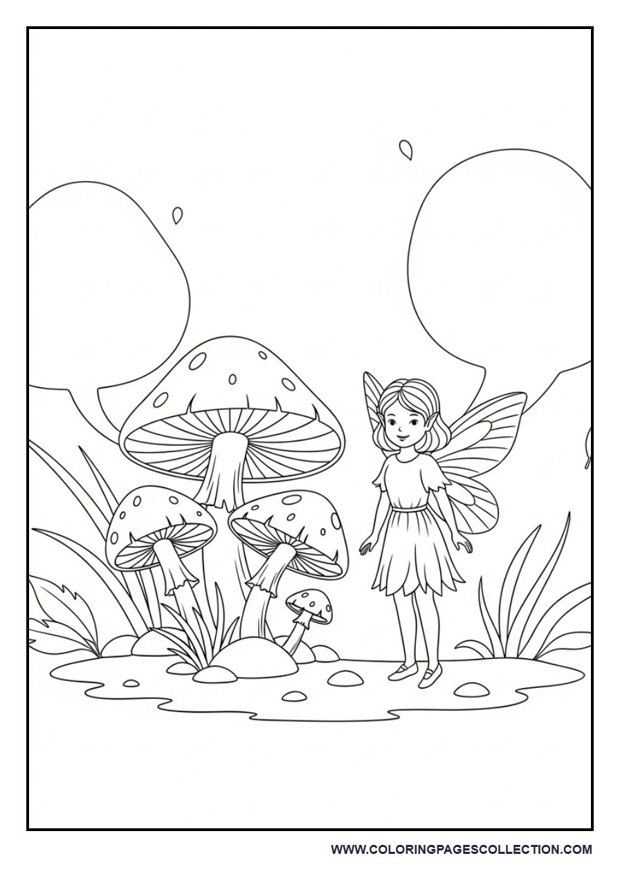 Forest Fairy with Mushrooms
