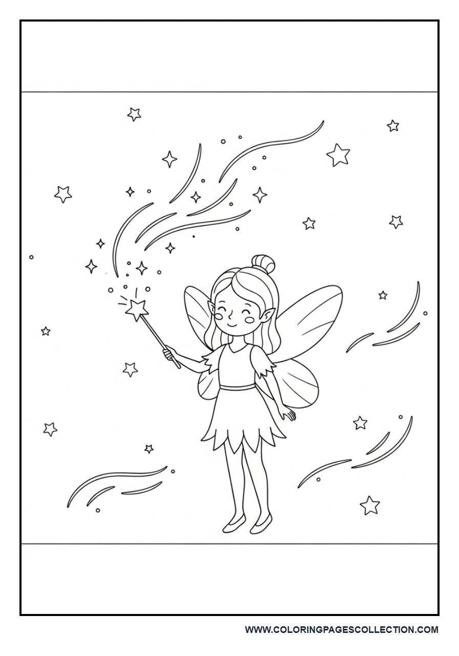 Magical Wand Fairy with Sparkles