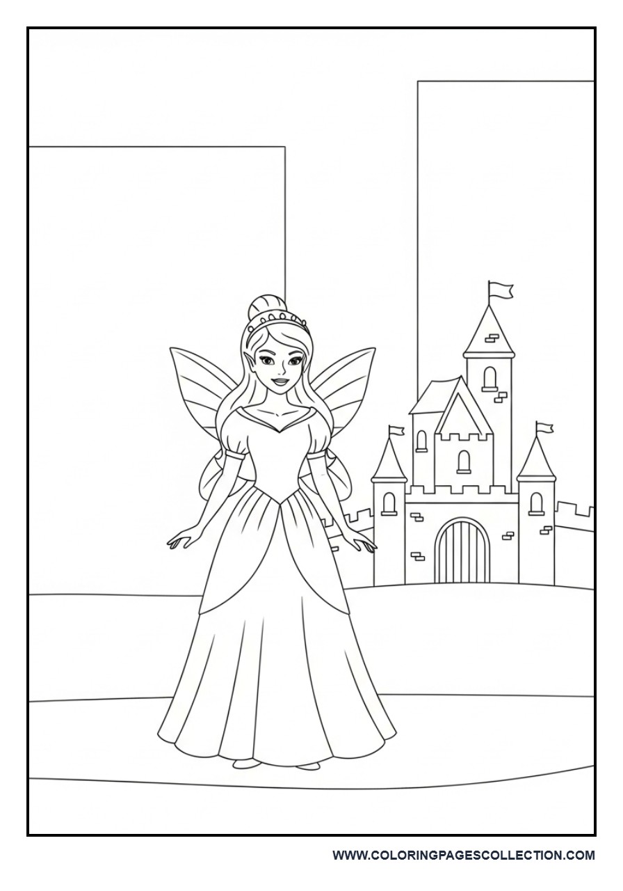 Princess Fairy Near Castle