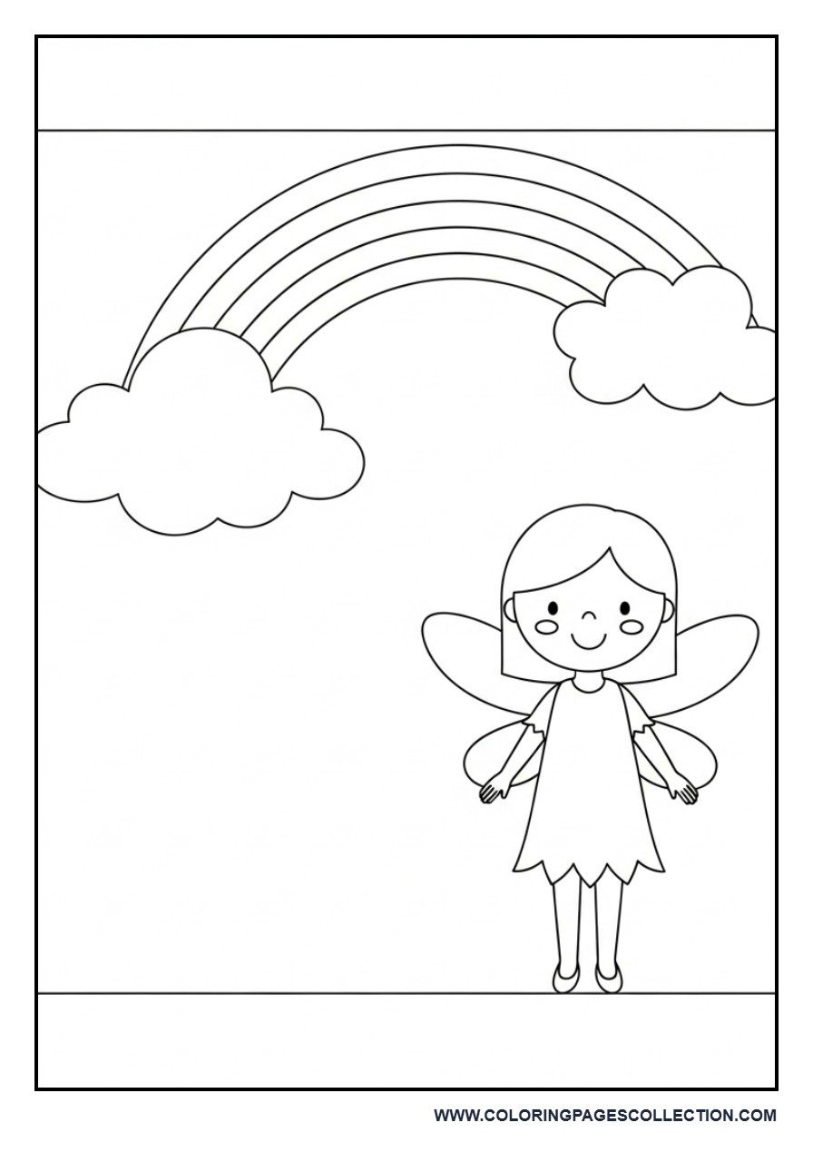Rainbow Fairy with Clouds