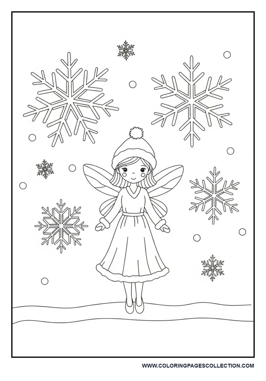 Winter Fairy with Snowflakes