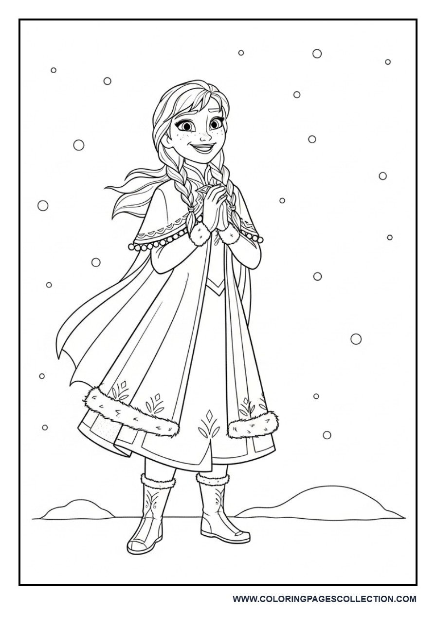 Anna in Winter Scene