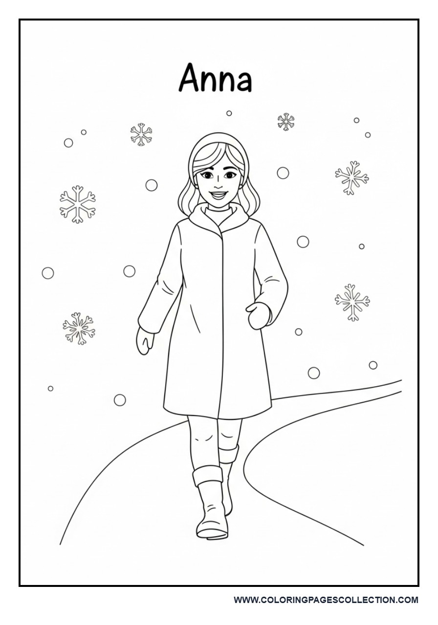 Anna Walking in Snow