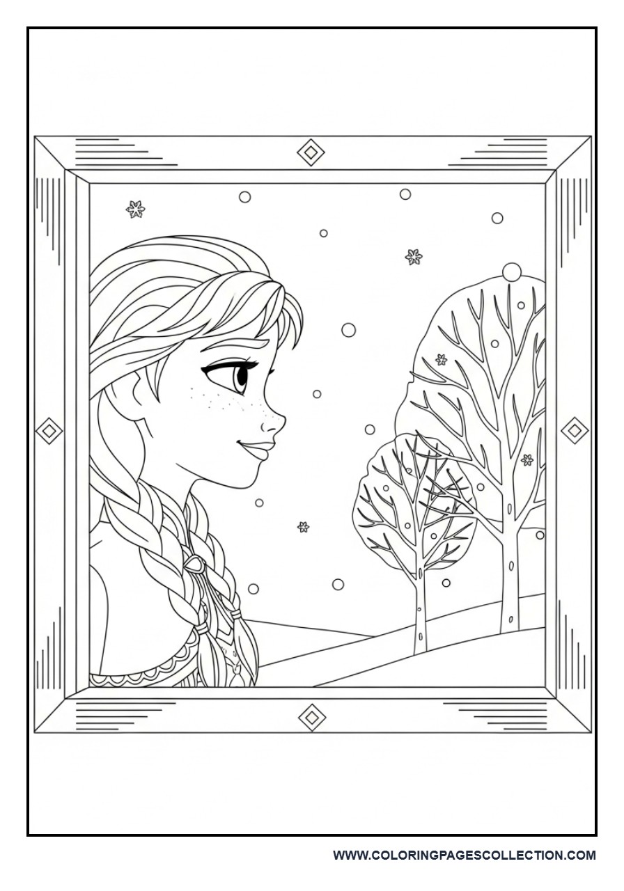 Anna Window Winter Scene