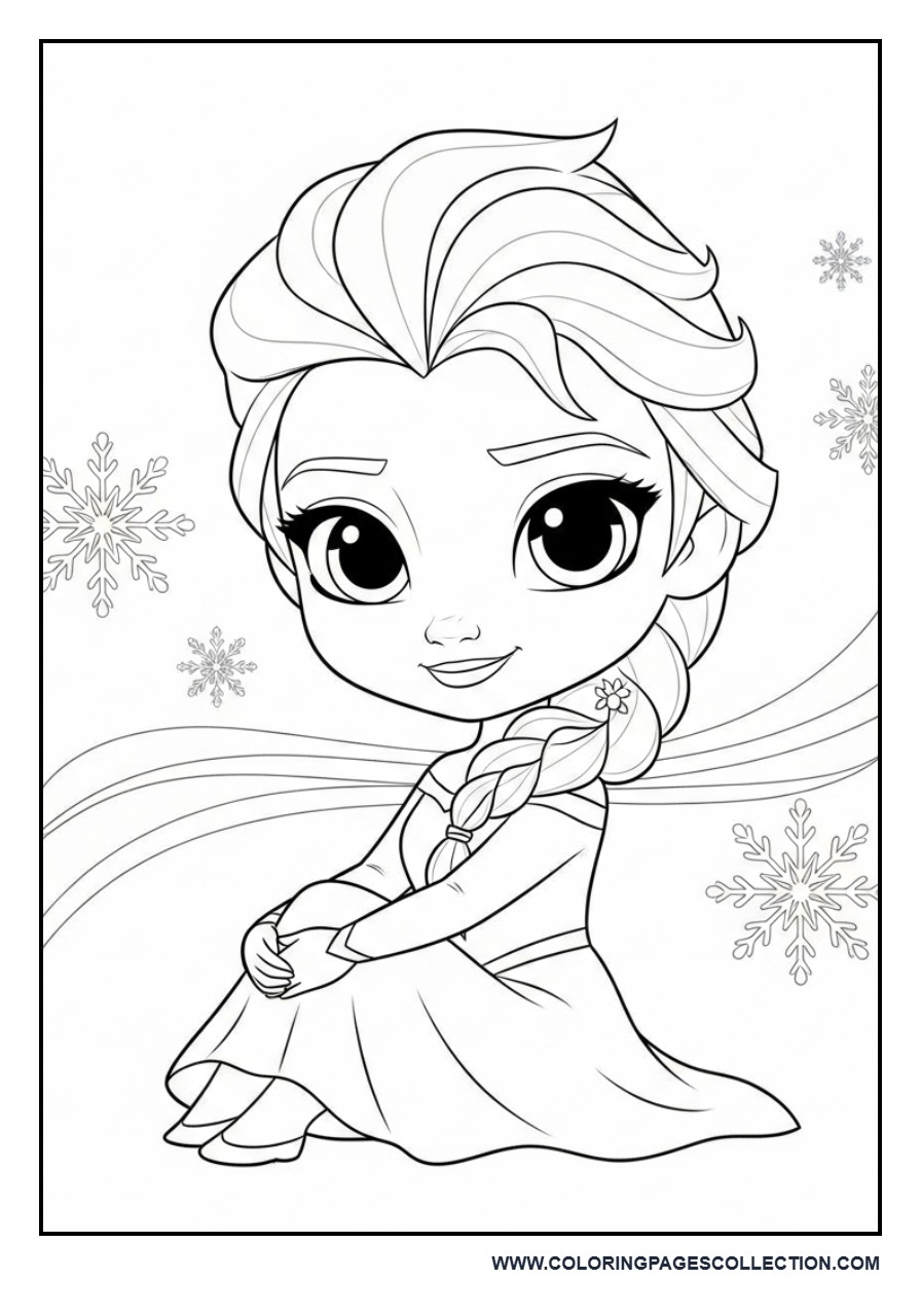 Chibi Elsa Sitting Pose