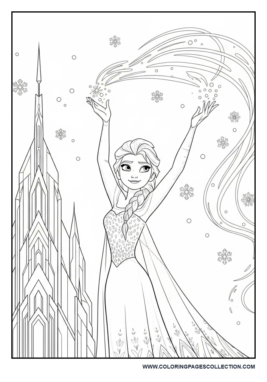 Elsa Creating Ice Palace Scene
