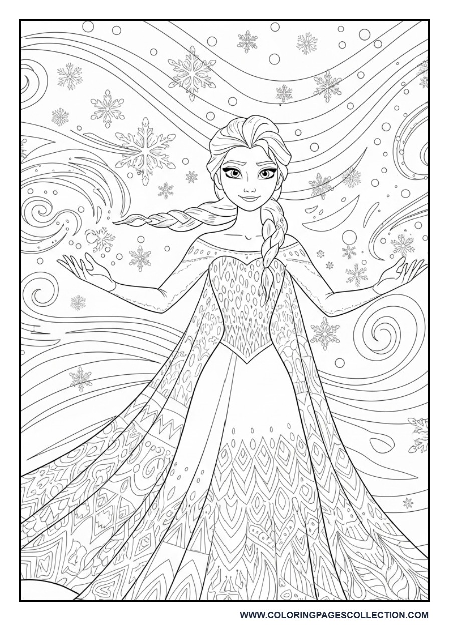 Elsa Flowing Magic Wind Scene