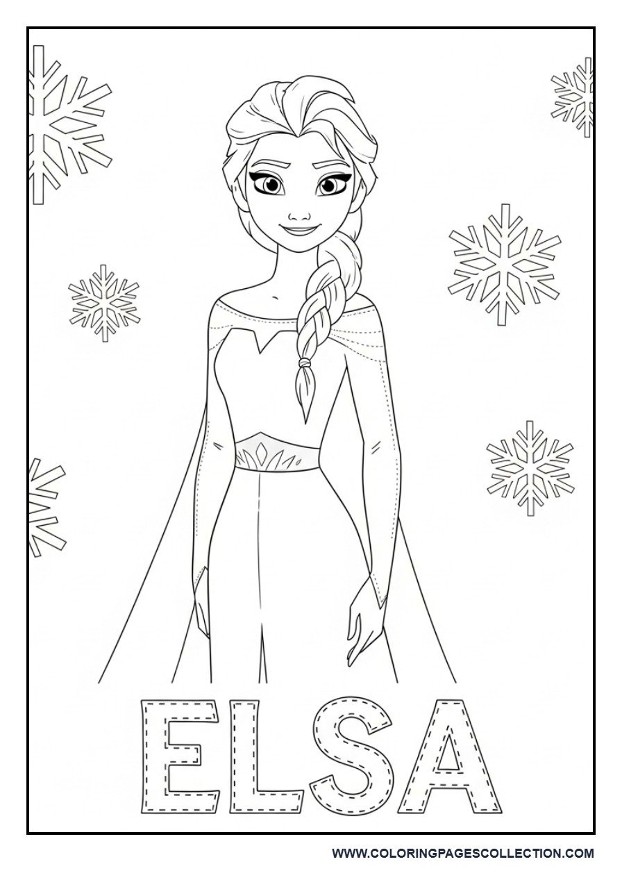 Elsa Name Tracing Page