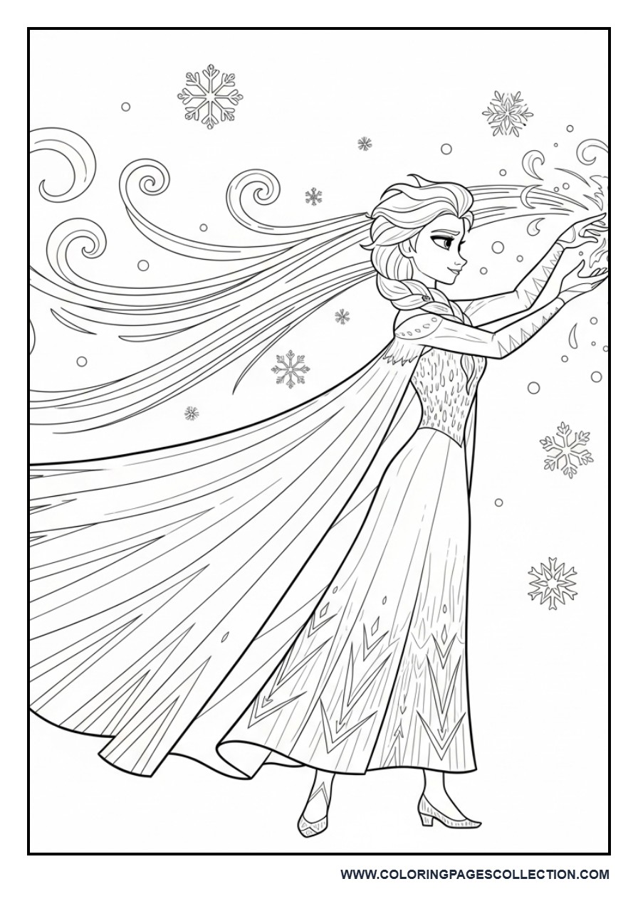 Elsa Side Magic Pose with Wind