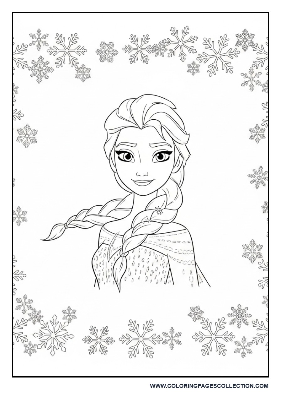 Elsa Snowflake Border Premium Design