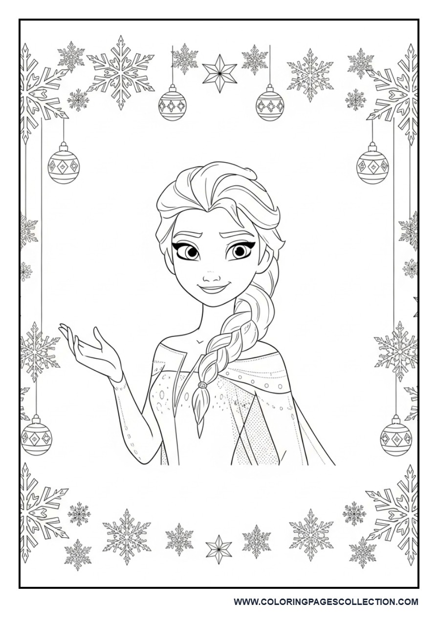 Elsa Snowflake Frame Christmas Design