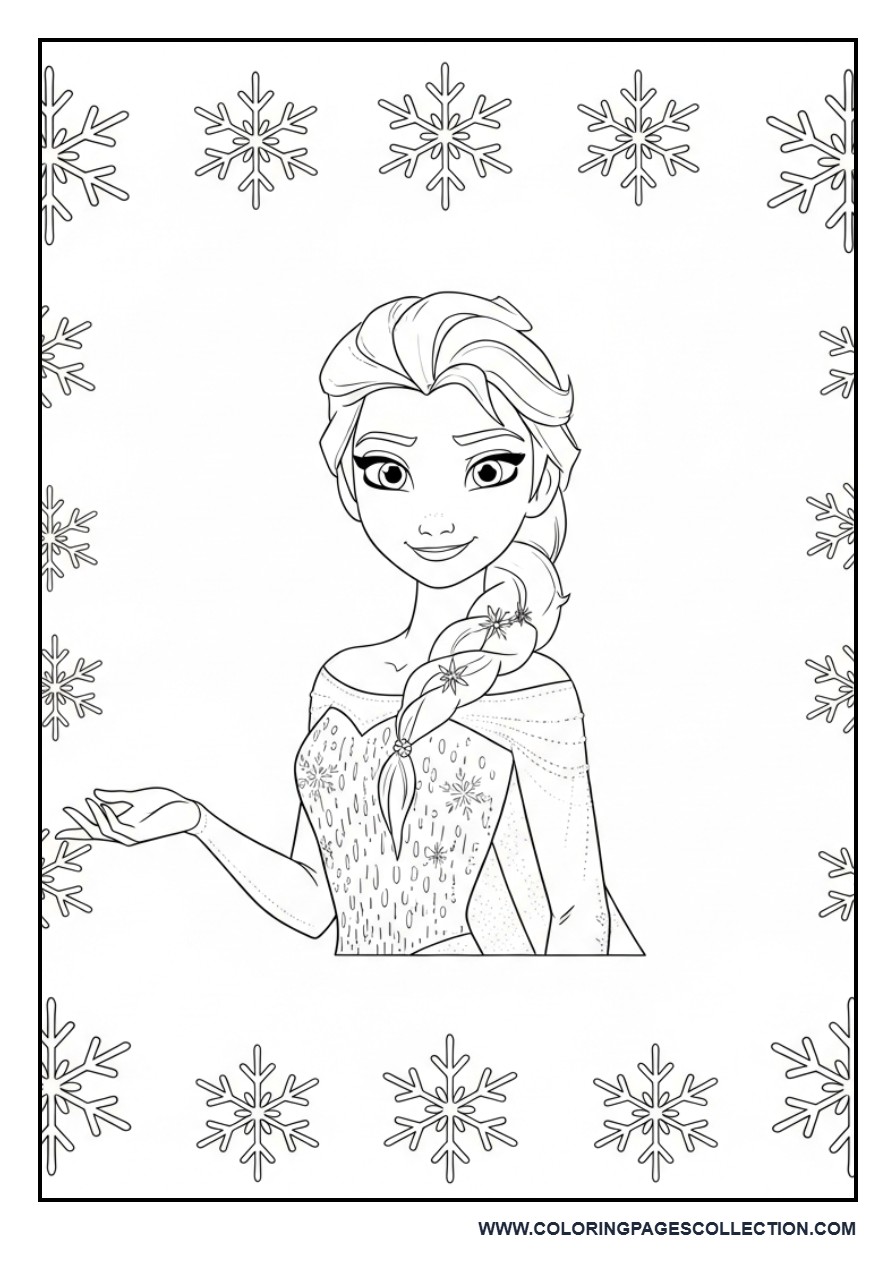 Elsa Snowflake Frame Design