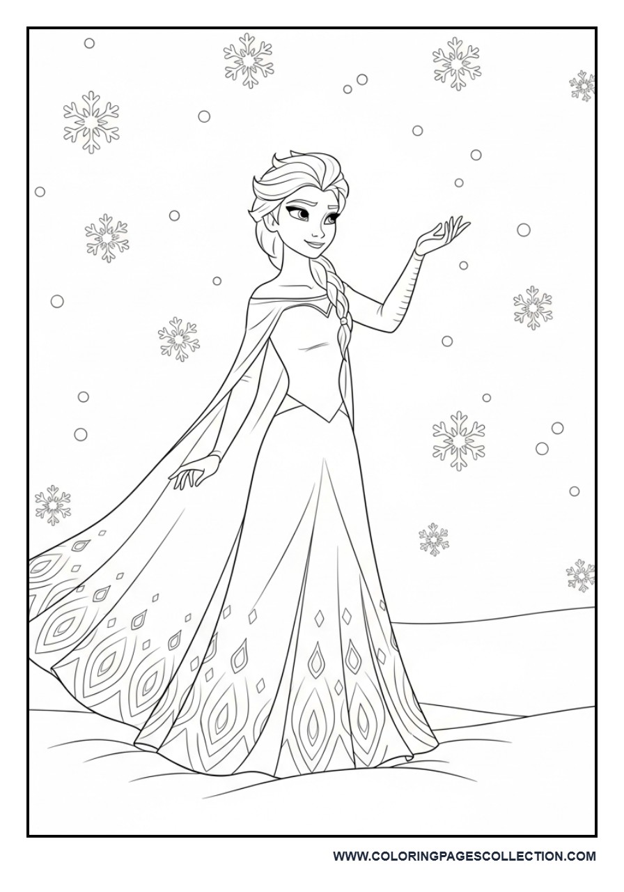 Elsa Winter Snowfall Scene