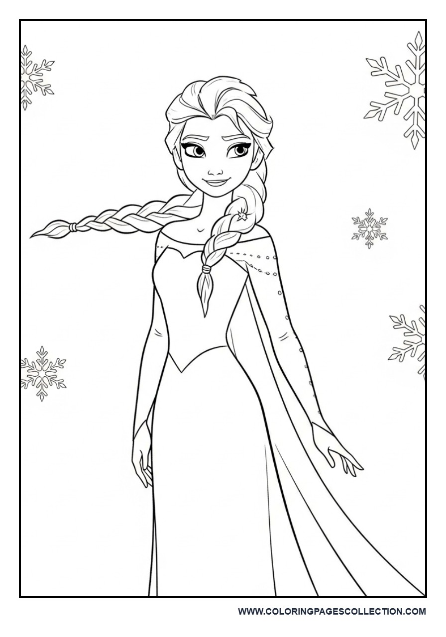 Elsa with Snowflakes Background