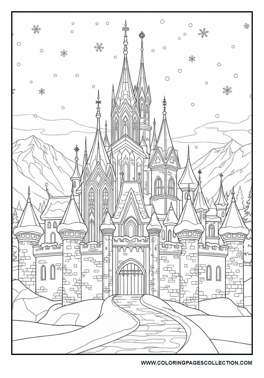 Frozen Castle Landscape Detailed