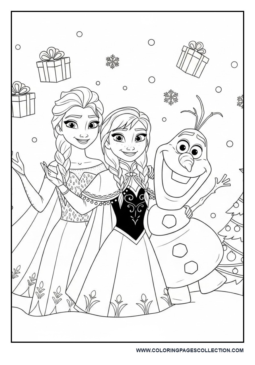 Frozen Holiday Group Scene