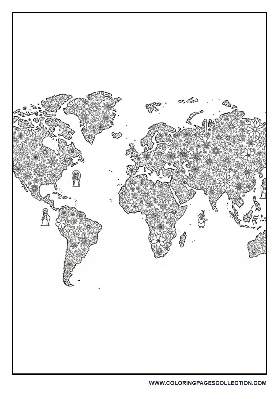 Frozen World Map Style Page
