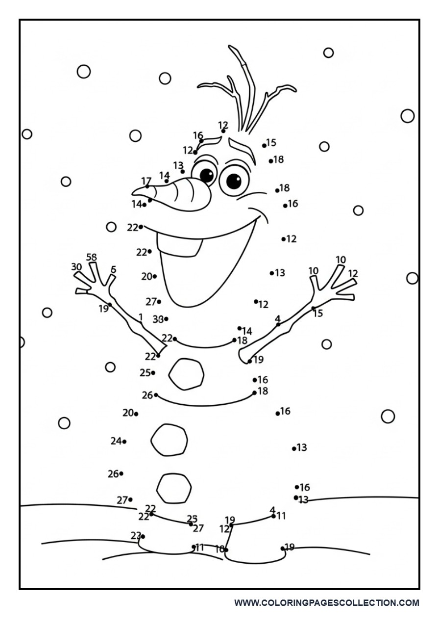 Olaf Dot to Dot Activity