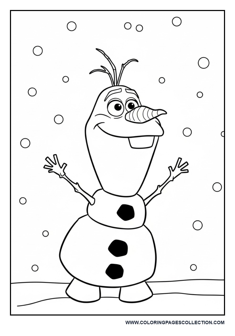 Olaf Under Snowfall