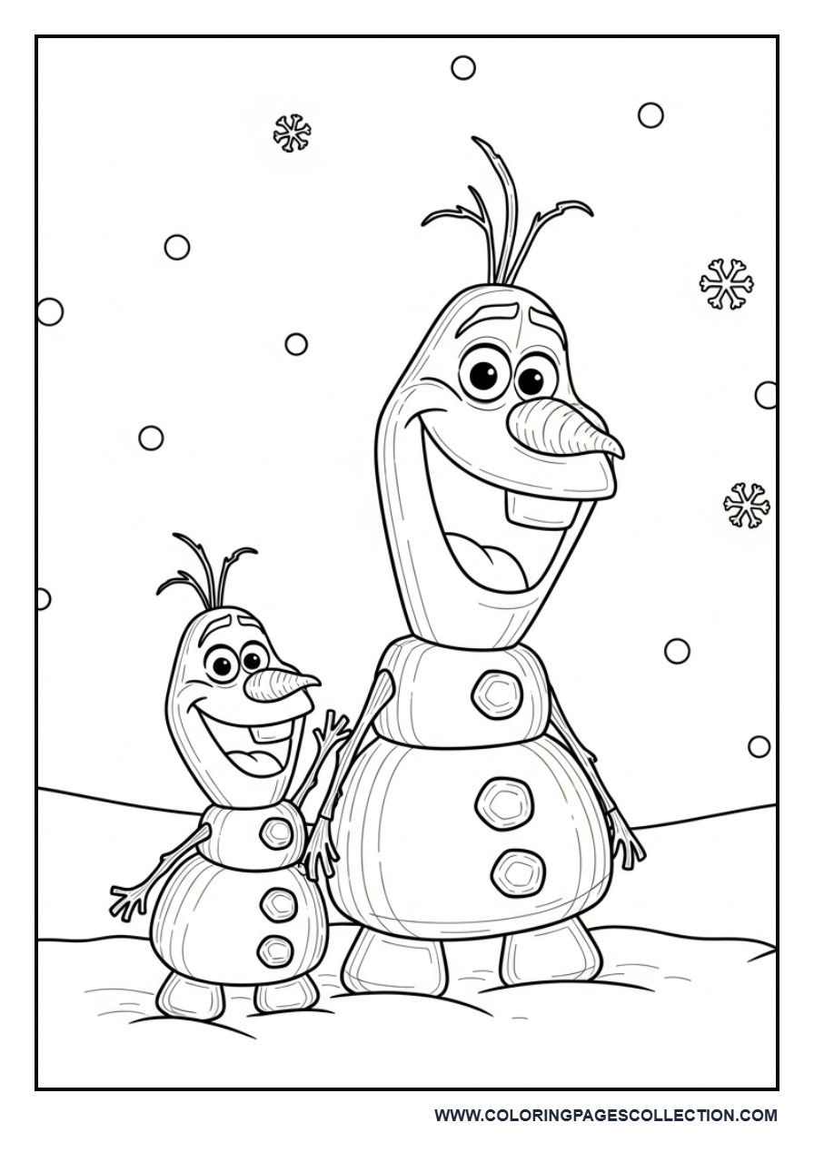 Olaf Winter Snowman Scene