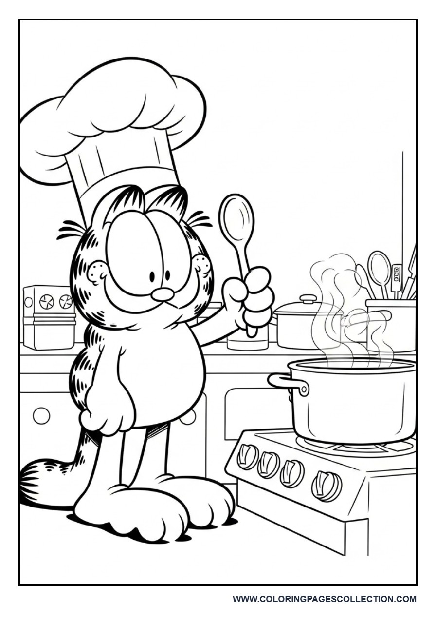 Garfield as a Chef Cooking