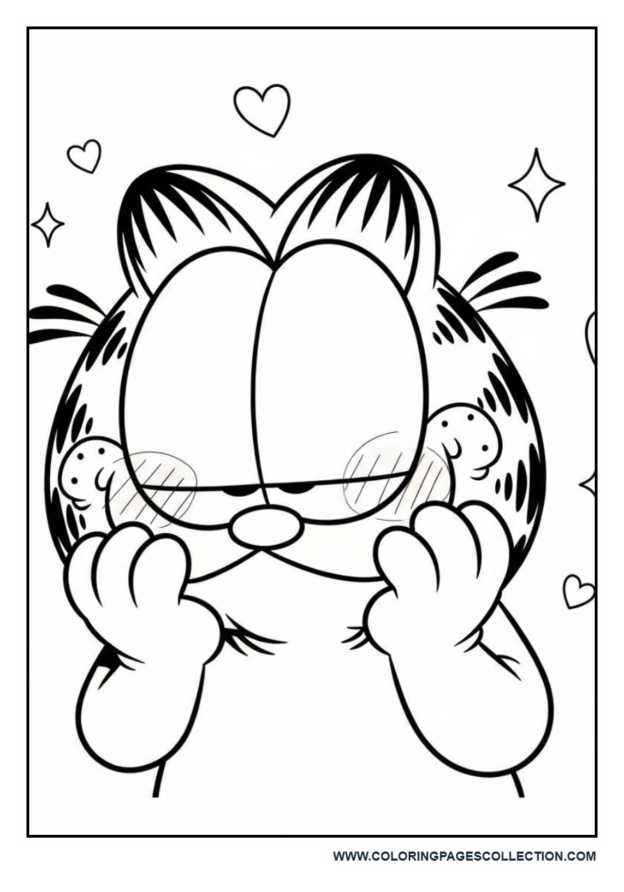 Garfield Blushing Cute Pose