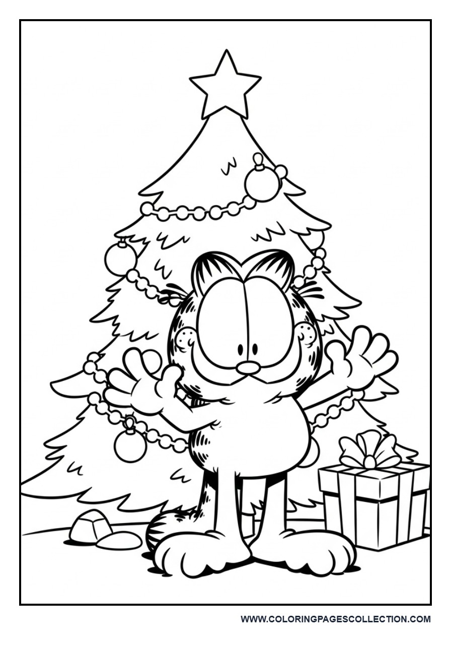 Garfield Christmas Tree Scene