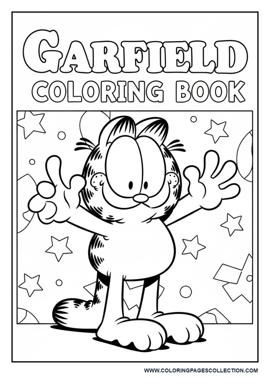 Garfield Coloring Book Cover Page