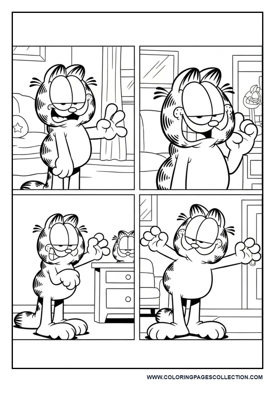 Garfield Comic Panel Style Scene
