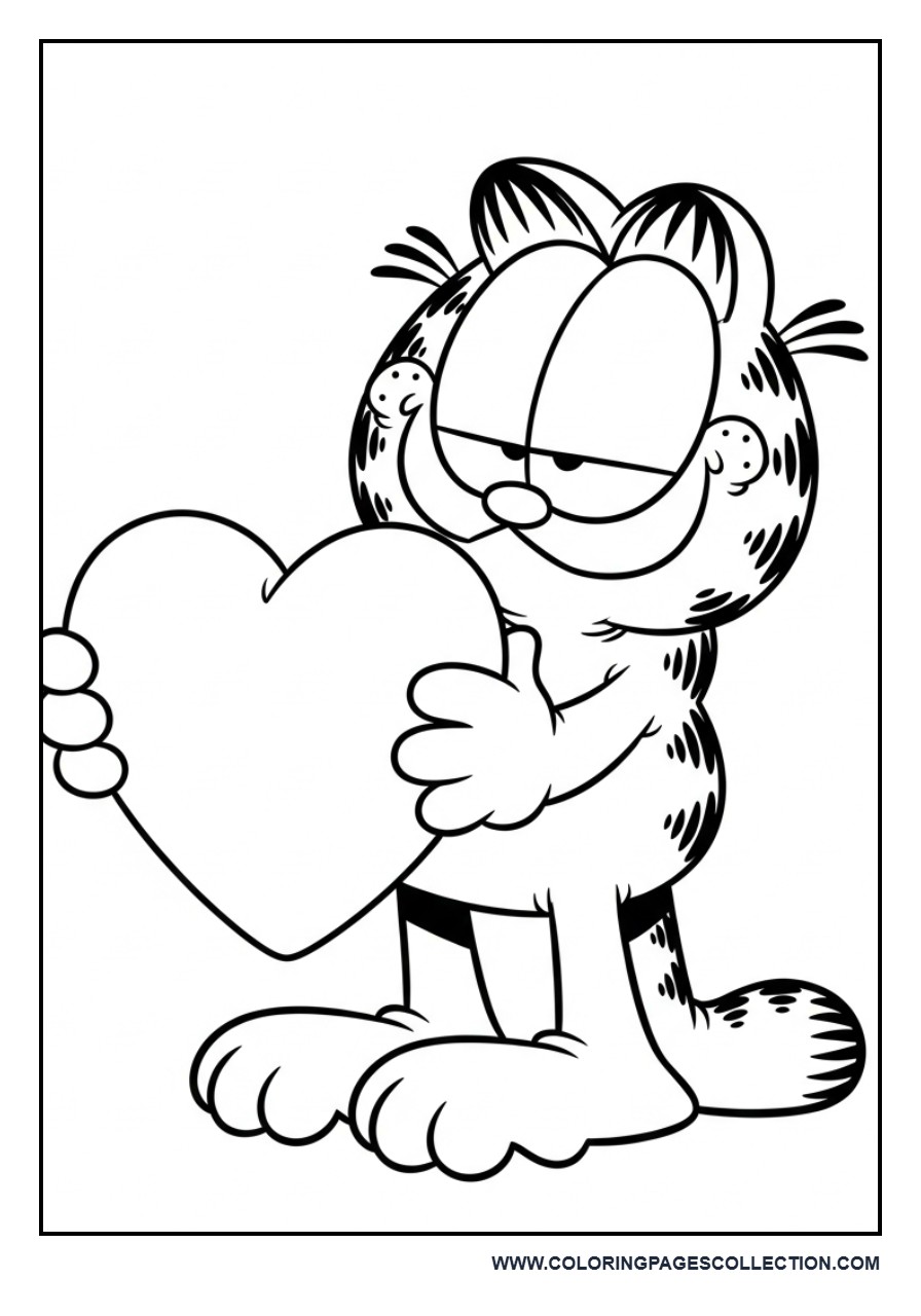 Garfield Holding a Heart