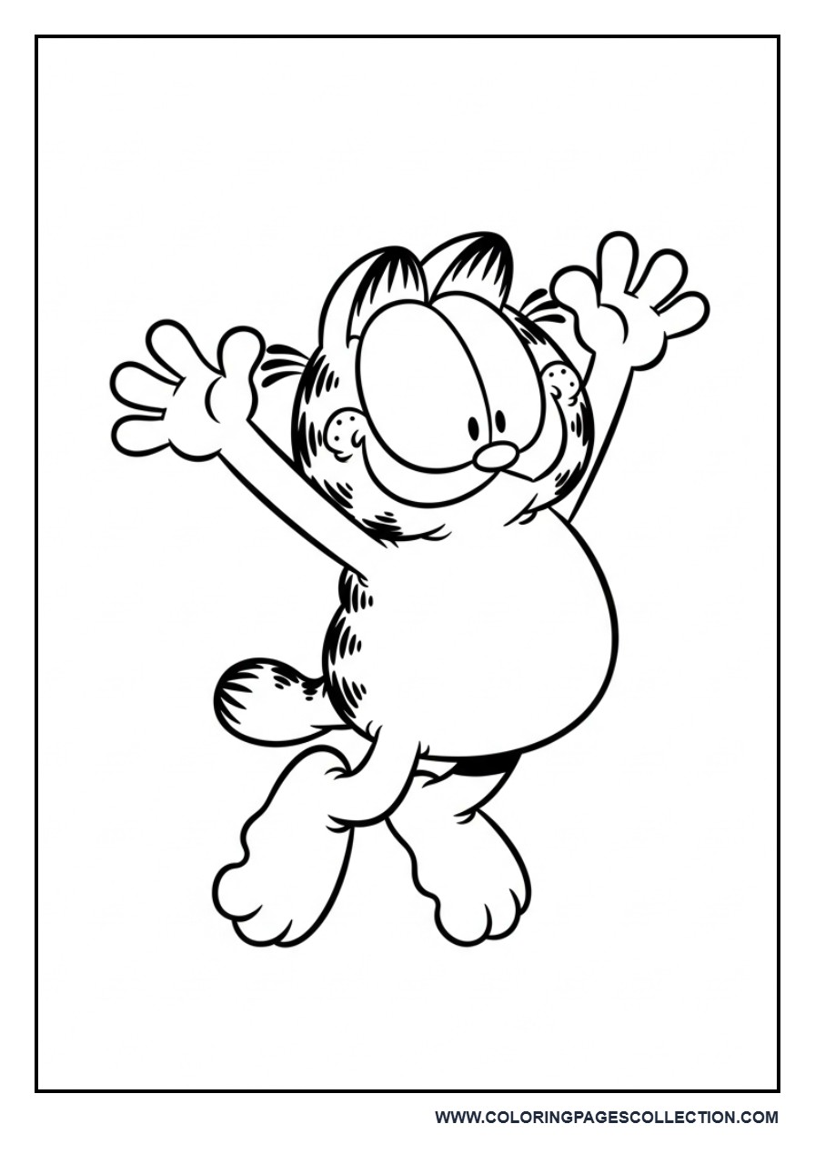 Garfield Jumping Happily