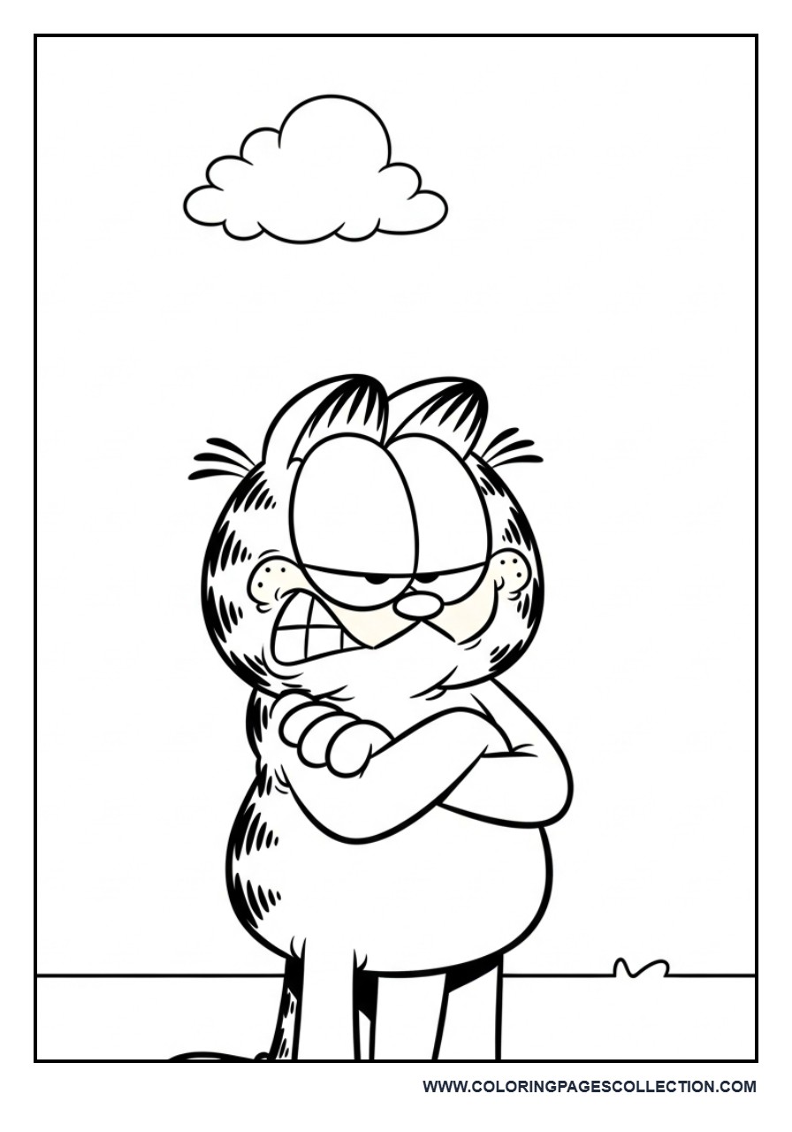 Garfield Looking Angry but Cute