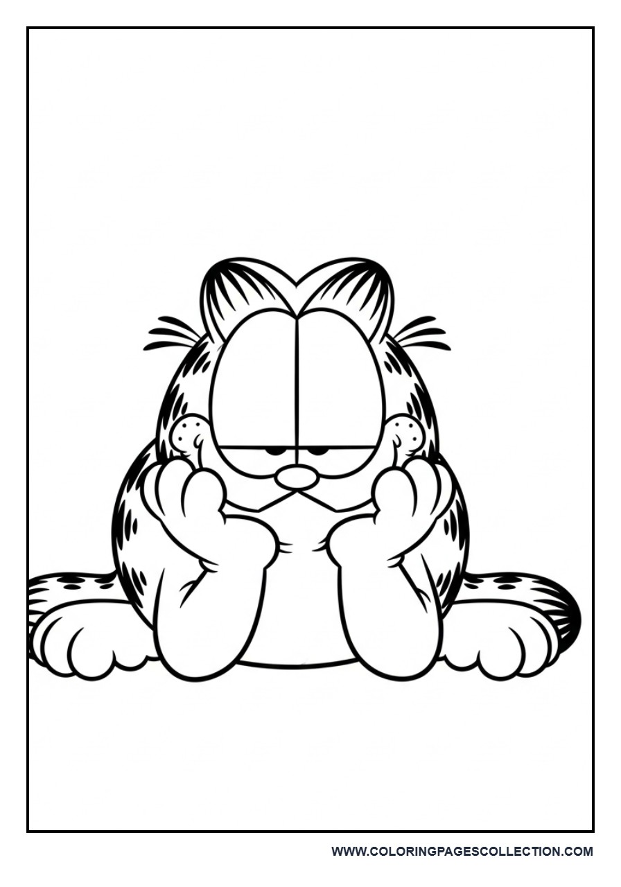 Garfield Lying Down Lazy Pose