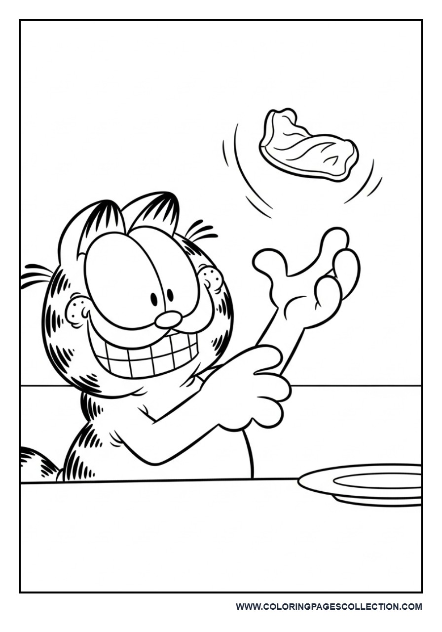 Garfield Playing with Food