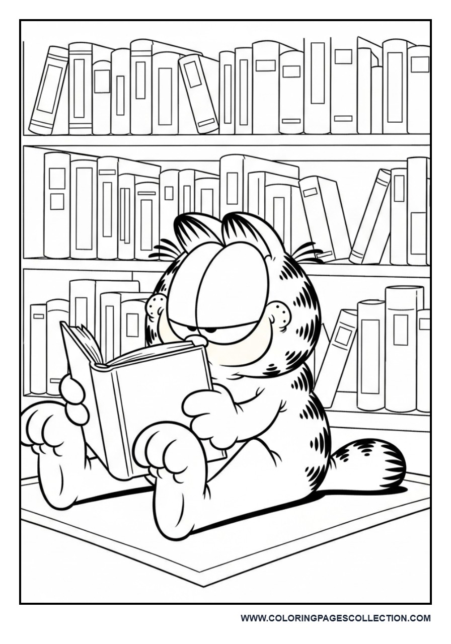 Garfield Reading Book Scene