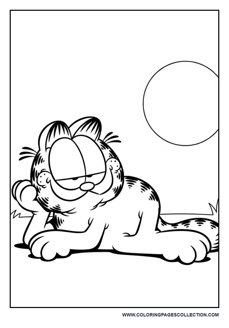 Garfield Relaxing Under the Sun