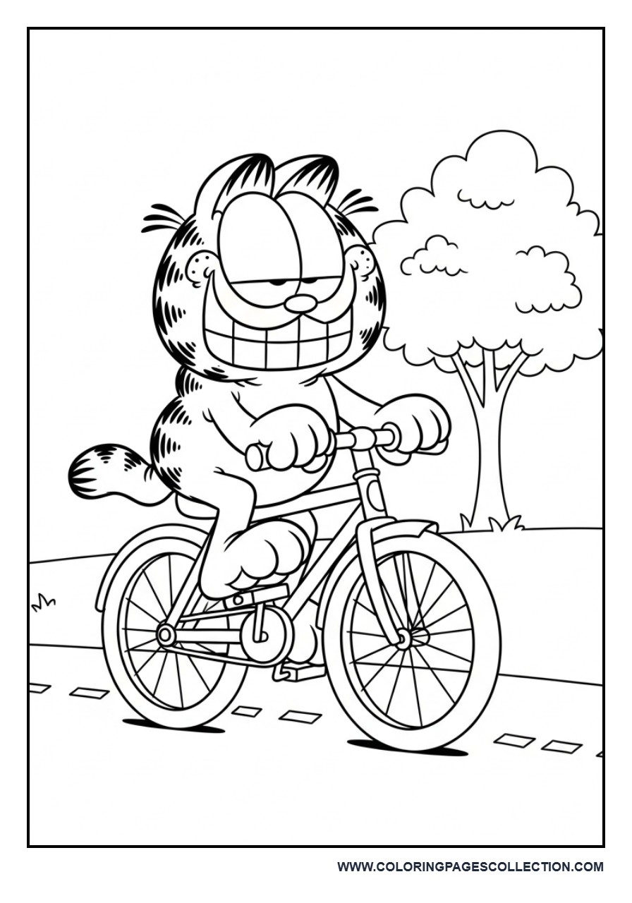 Garfield Riding a Bicycle