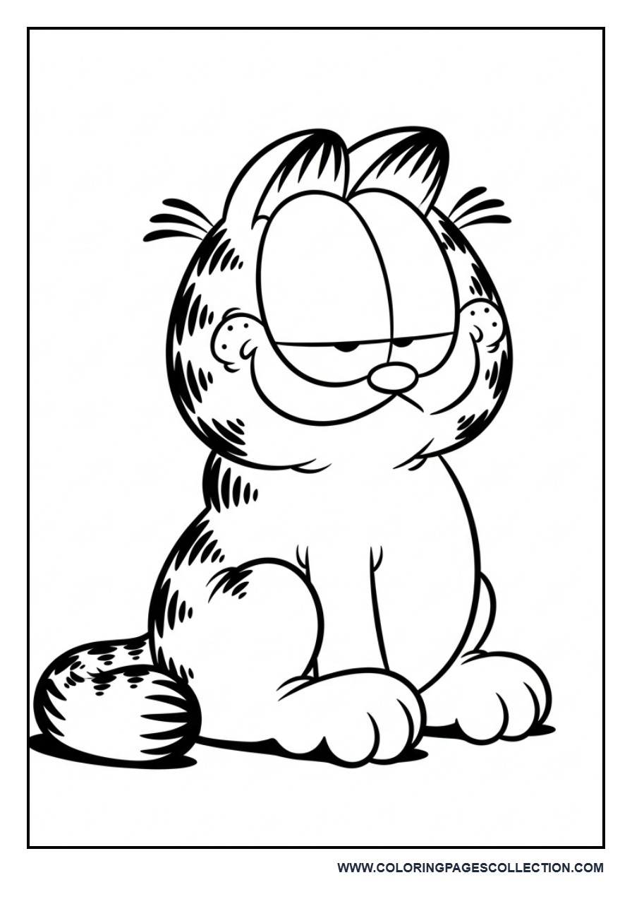 Garfield Sitting and Smiling