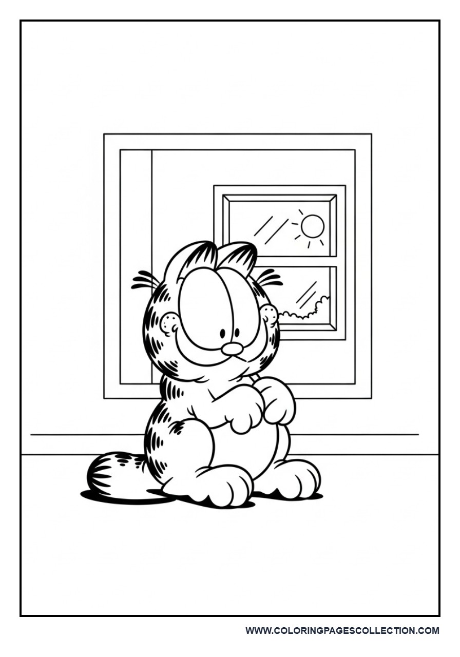 Garfield Sitting by a Window