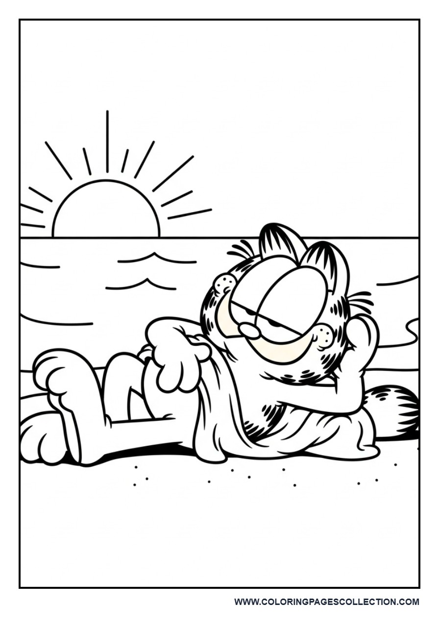 Garfield Summer Beach Scene