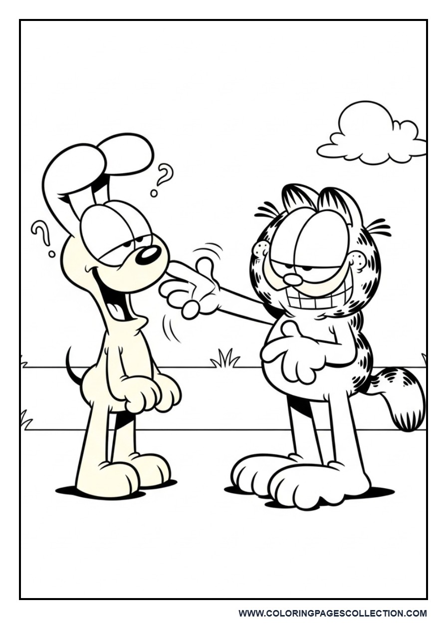 Garfield Teasing Odie Playfully