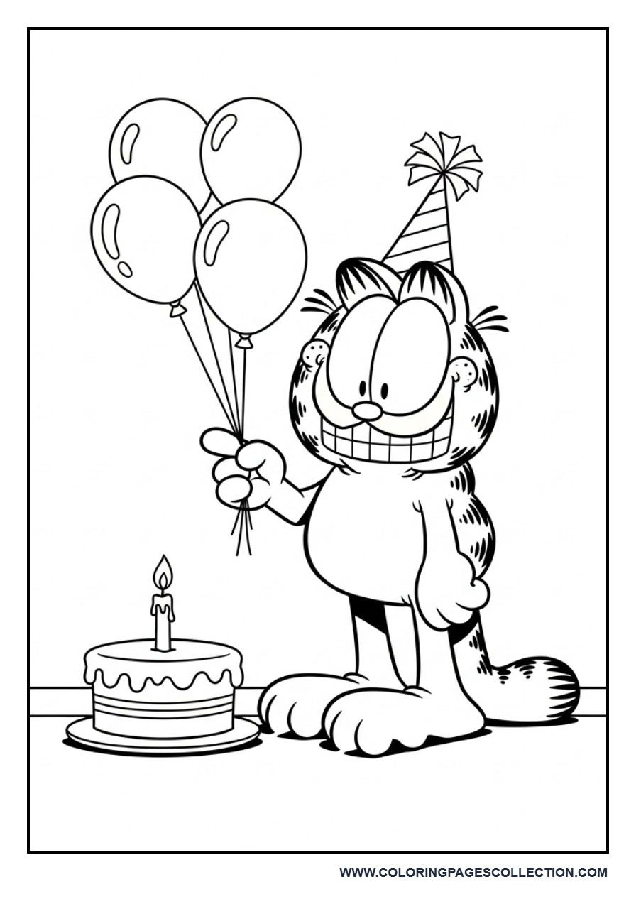 Garfield with Birthday Cake