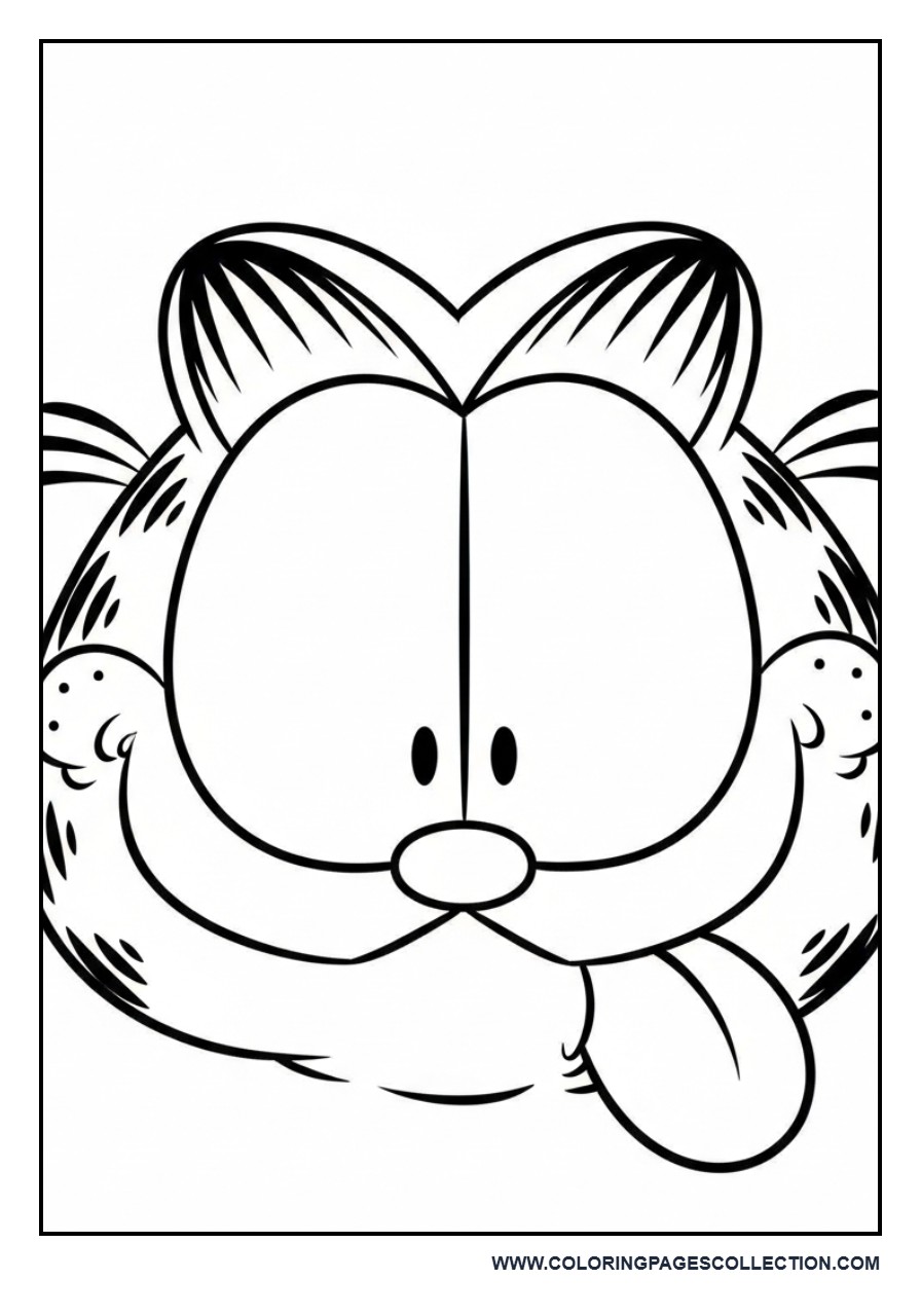 Happy Garfield Face Close-Up