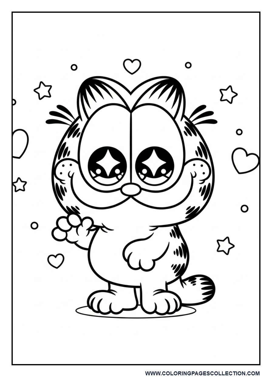 Kawaii Garfield with Big Eyes